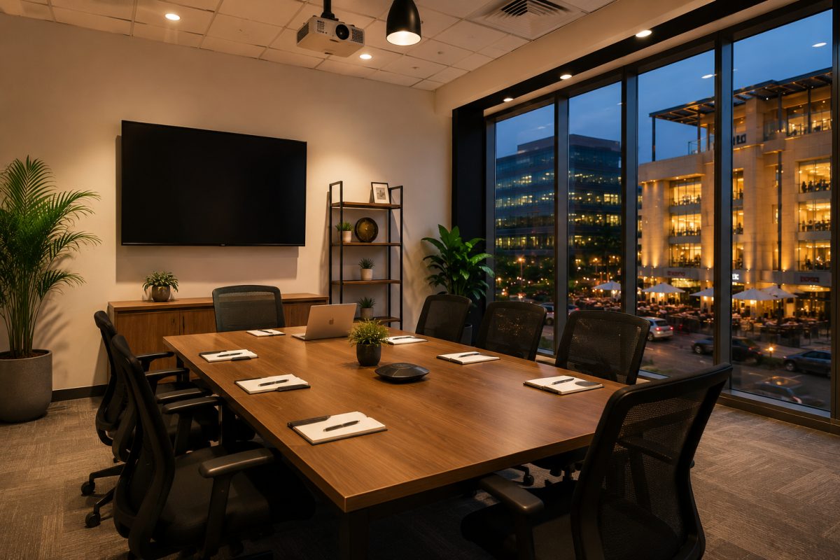 Meeting room setup at Banex Mall coworking space Lekki